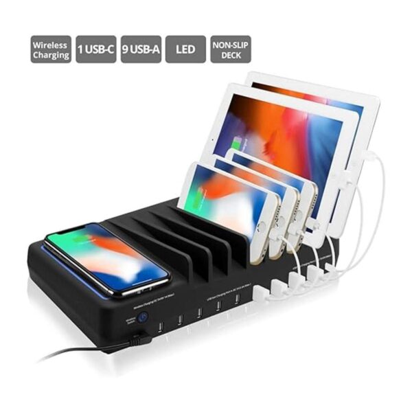 SIIG Estación de carga USB de 10 puertos de 90 W con carga_2