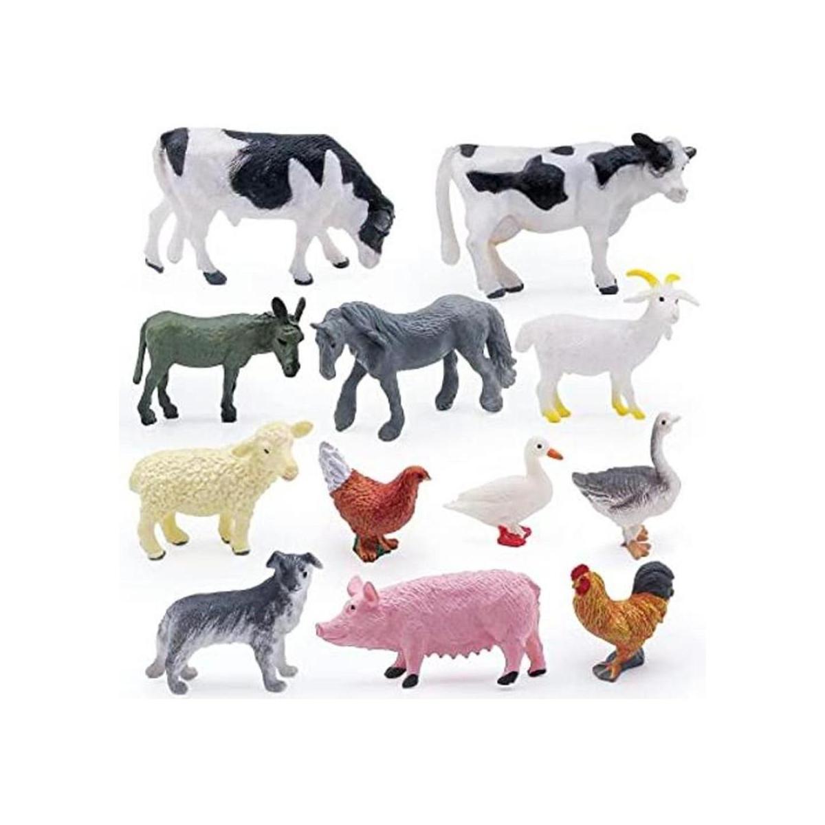 SIENON 12 figuras de animales de granja figuras realistas