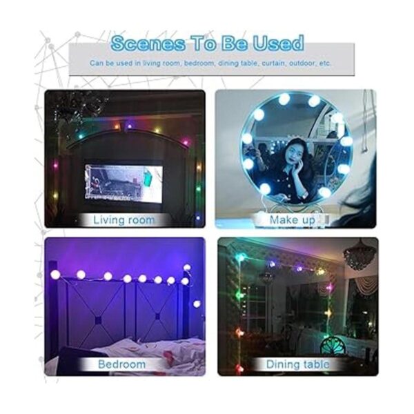 SICCOO Luces de tocador para espejo RGB colorido DIY_6