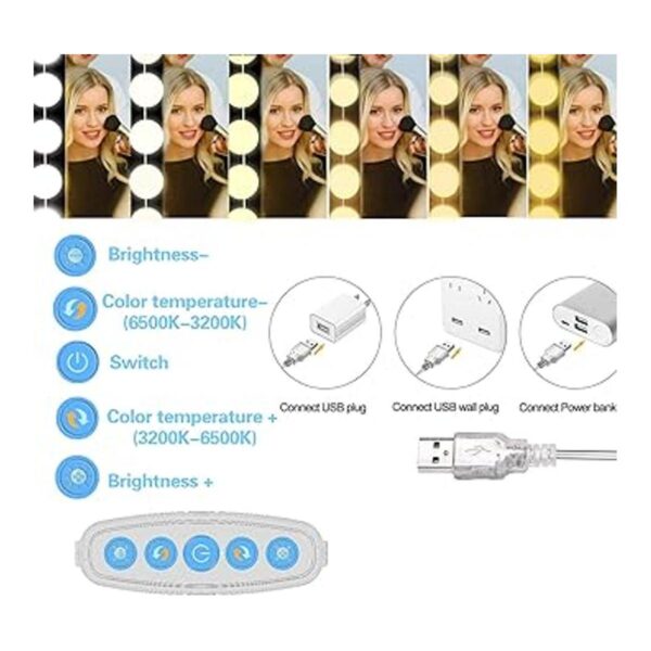 SICCOO Luces de tocador de maquillaje para espejo luces