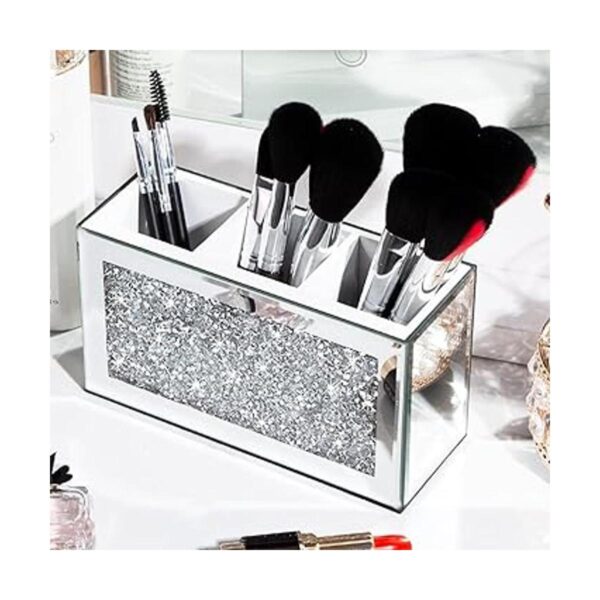 SHYFOY Organizador de brochas de maquillaje con espejo 3_3