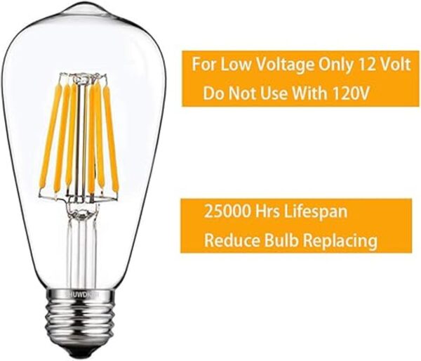 SHUWDKAR Bombillas LED de 12 V 6 W E26 ST64 bombilla de_4