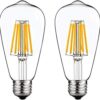 SHUWDKAR Bombillas LED de 12 V 6 W E26 ST64 bombilla de_1