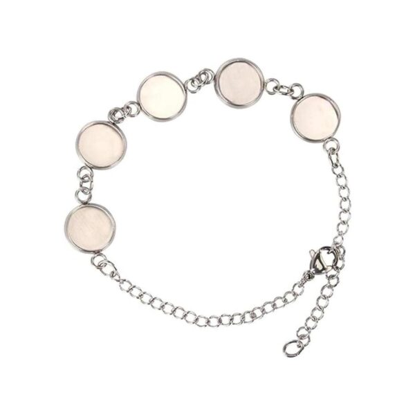 SHUNAE Juego de 5 pulseras redondas de acero inoxidable