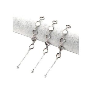 SHUNAE Juego de 5 pulseras redondas de acero inoxidable