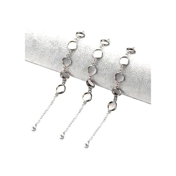 SHUNAE Juego de 5 pulseras redondas de acero inoxidable