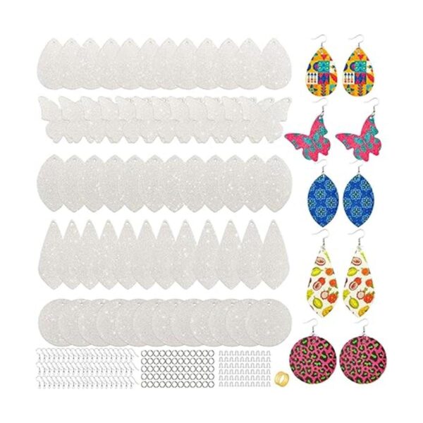 SHUANGART Kit de fabricación de 60 aretes de cuero_1