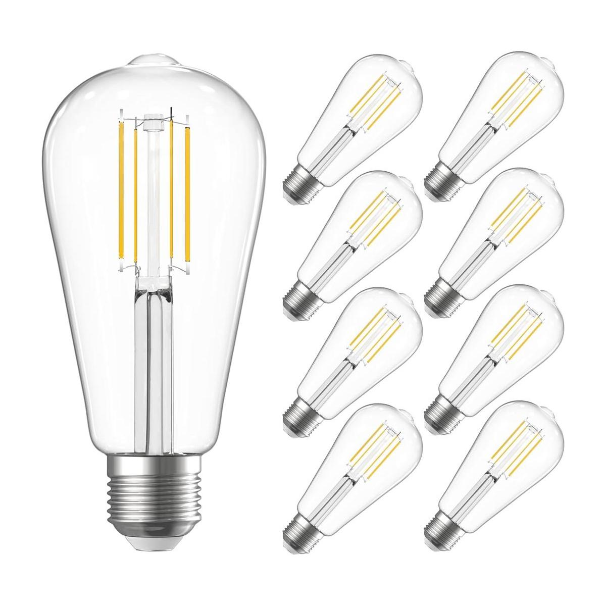 SHINESTAR Paquete de 8 bombillas LED E26 de 60 vatios