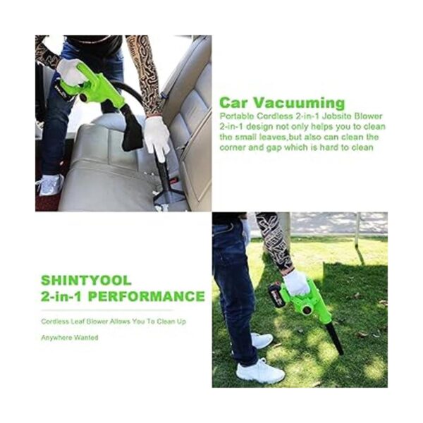 SHINTYOOL Soplador de hojas portátil 2 en 1 batería de_6