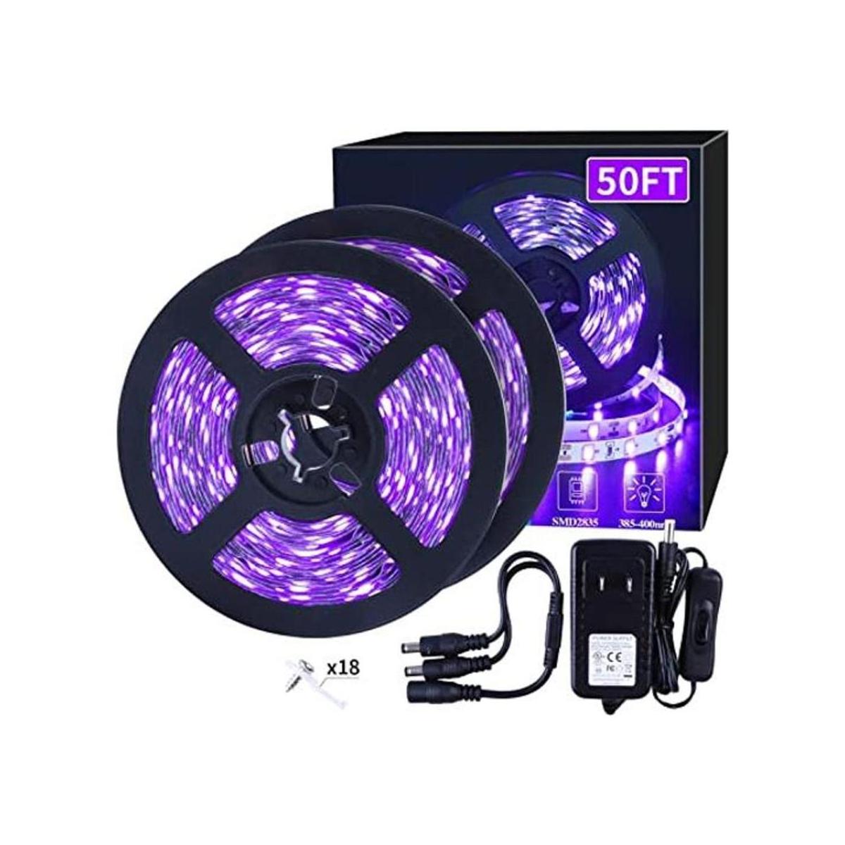SHGPODA Kit de tira de luz LED negra de 50 pies49.2 ft