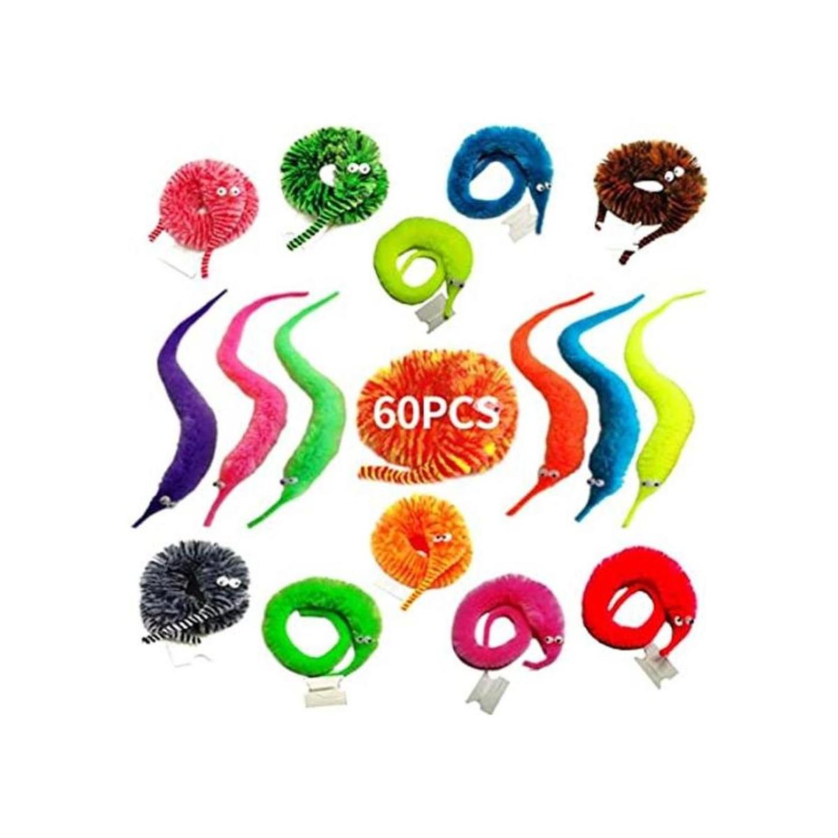SHENGSEN Paquete de 60 juguetes de gusanos peludos para