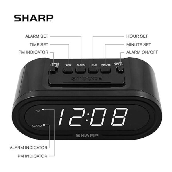 SHARP Alarma digital con AccuSet Reloj inteligente