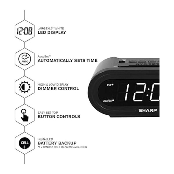 SHARP Alarma digital con AccuSet Reloj inteligente