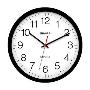 SHARP Reloj de pared Negro silencioso sin tictac