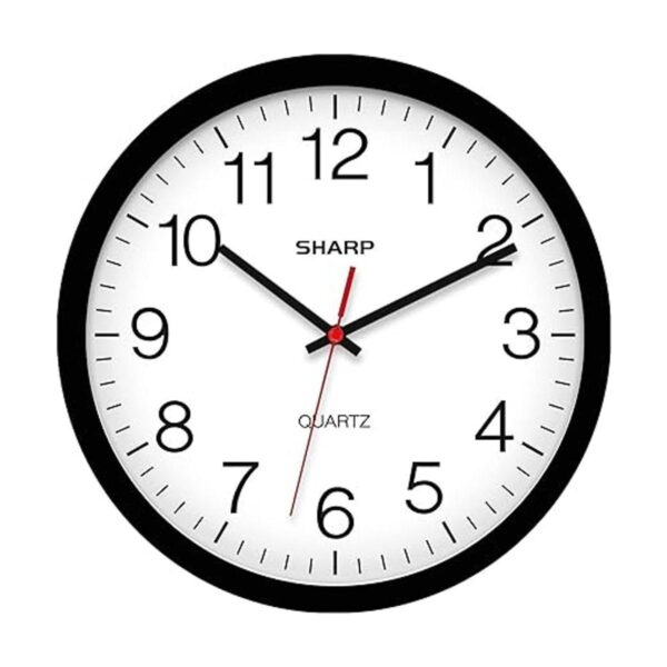 SHARP Reloj de pared Negro silencioso sin tictac