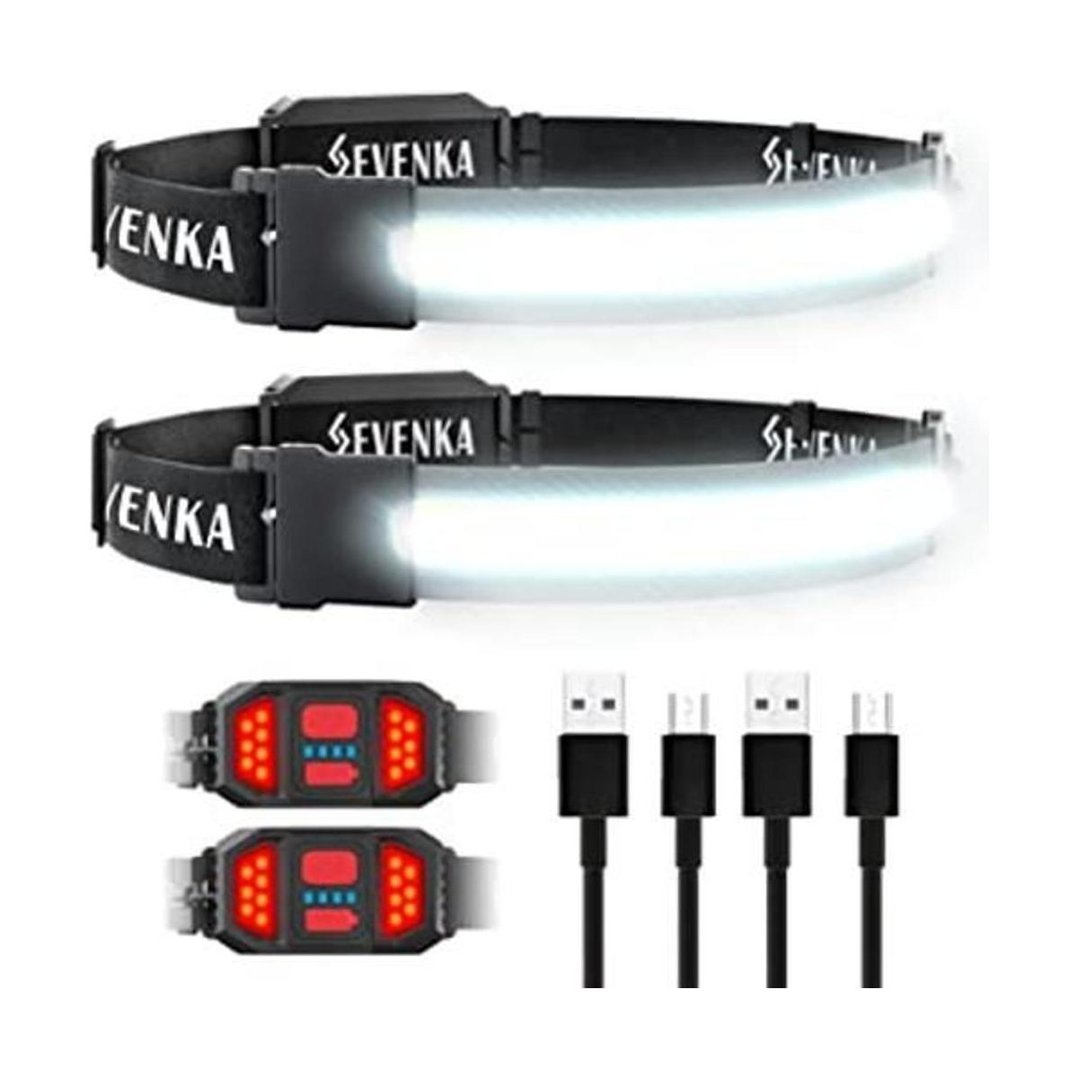 SEVENKA 2 faros delanteros recargables linterna LED
