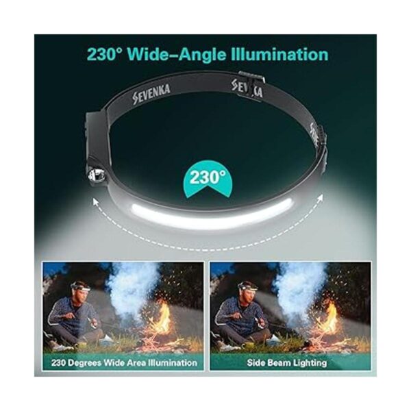 SEVENKA Linterna LED para faros delanteros recargable_2