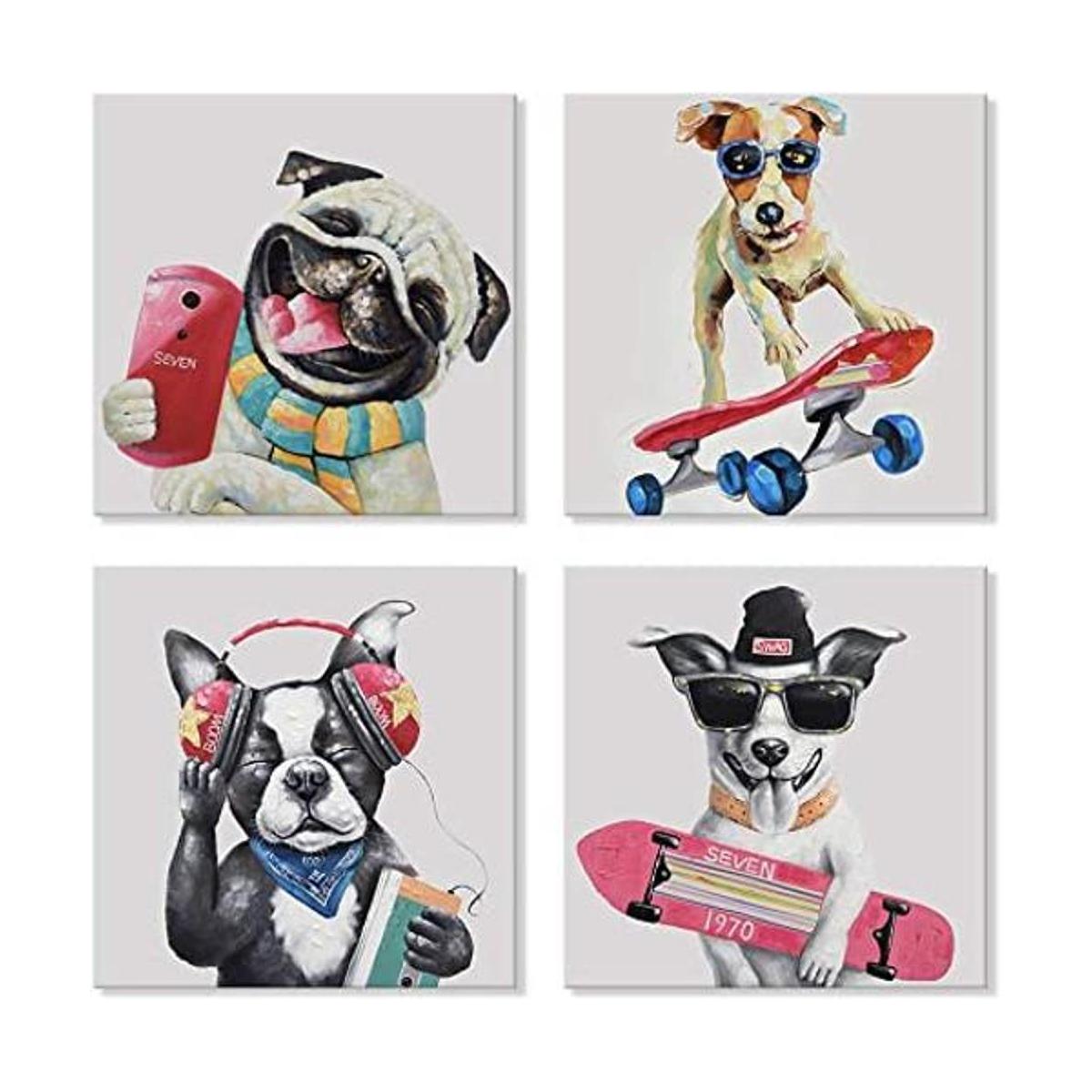 SEVEN WALL ARTS Bonito lienzo para perro arte de pared