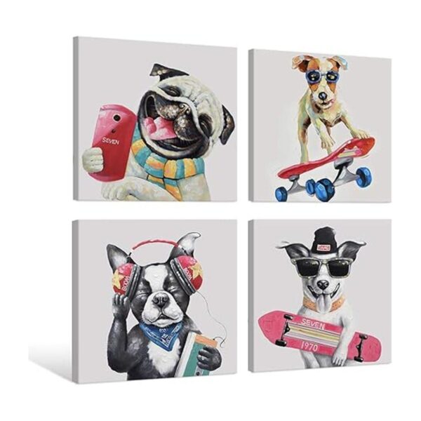 SEVEN WALL ARTS Bonito lienzo para perro arte de pared_2