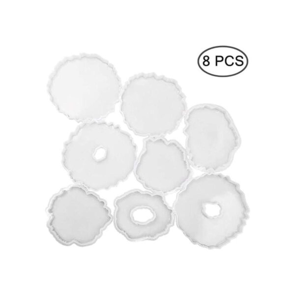 SENHAI 8 moldes de resina epoxi de silicona para posavasos
