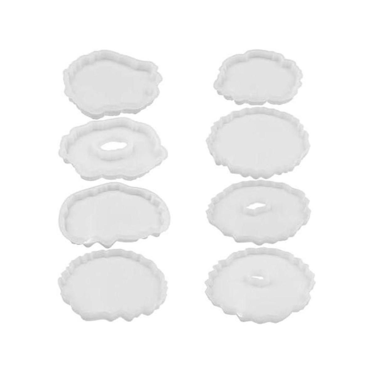SENHAI 8 moldes de resina epoxi de silicona para posavasos