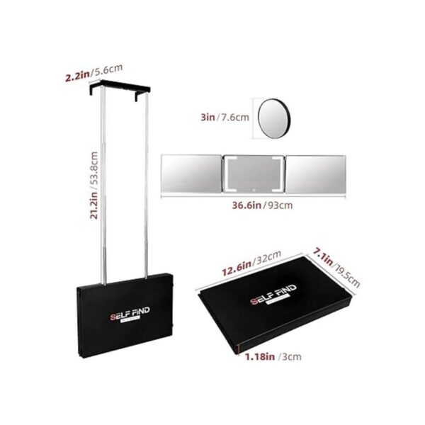 SELF FIND Espejo de 3 vías para autocorte de cabello con_6