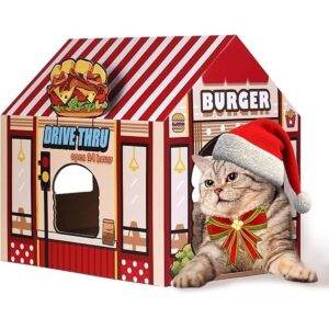 SEKAM Cardboard ScratcherCatnip with House Cat Play_1