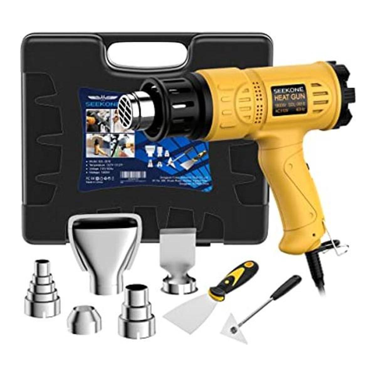 SEEKONE Heat Gun 1800W Heavy Duty Hot Air Gun Kit With