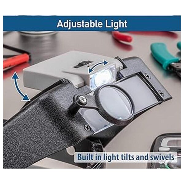 SE Illuminated Dual Lens FlipIn Head Magnifier MH1067L