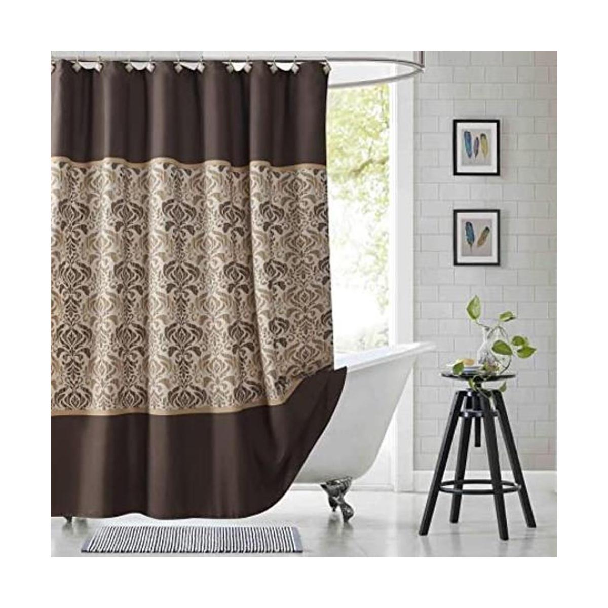 SD SDLIVING Cortinas de ducha vintage de tela de poliéster