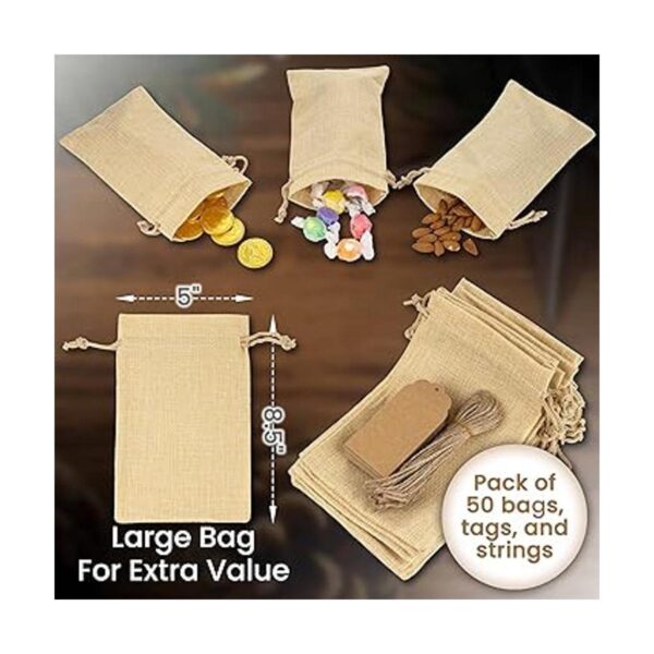 SCALAR SOLUTIONS 50 bolsas de regalo de arpillera grandes