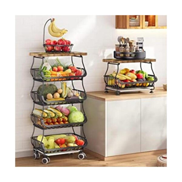 SAYZH Cesta de frutas para cocina con parte superior de_1