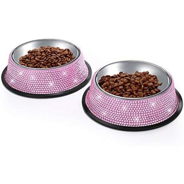 SAVORI Cuencos para perros pequeños rosados hechos a_4