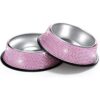 SAVORI Cuencos para perros pequeños rosados hechos a_1