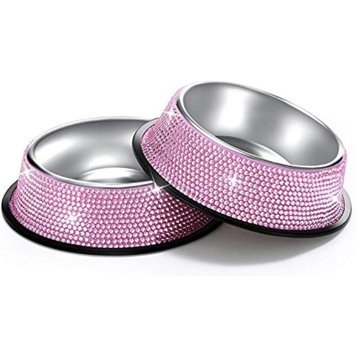 SAVORI Cuencos para perros pequeños rosados hechos a