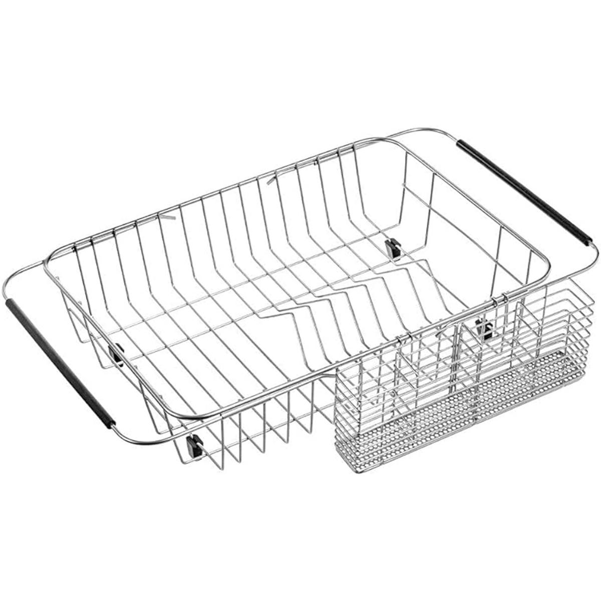 SANNO Escurridor de platos expandible con soporte de