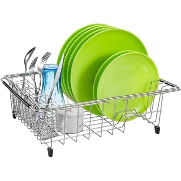 SANNO Estante de secado de platos expandible para