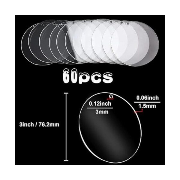 SANNIX 60 adornos de acrílico de 3 pulgadas en blanco con_3