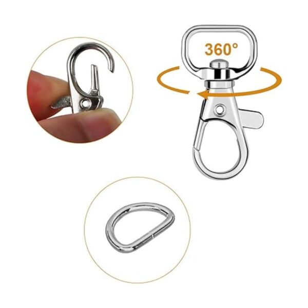 SANNIX 120 Pcs Keychain Clip Hooks with D Ring Include