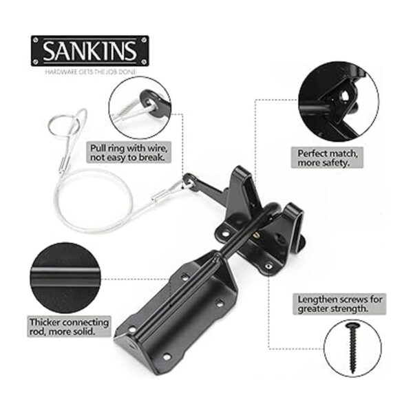SANKINS Pestillo de puerta automático resistente para