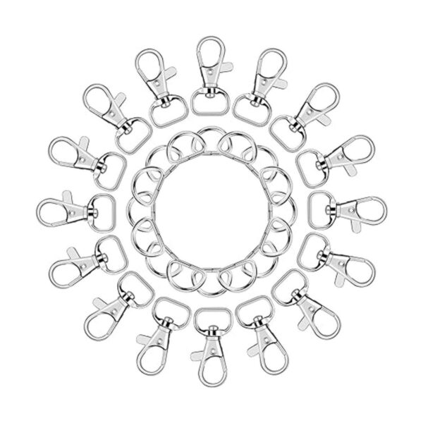 SANNIX 120 Pcs Keychain Clip Hooks with D Ring Include