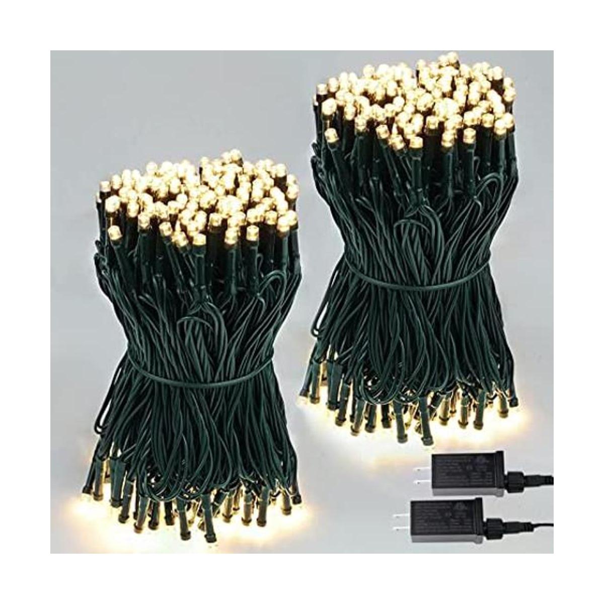 SANJICHA Paquete de 2 luces LED de Navidad de 66 pies 200