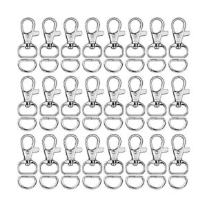 SANNIX 120 Pcs Keychain Clip Hooks with D Ring Include