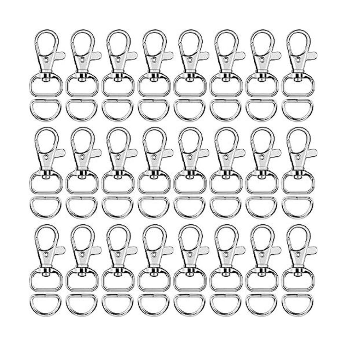 SANNIX 120 Pcs Keychain Clip Hooks with D Ring Include