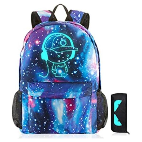 SAMIT Mochila luminosa de anime con puerto de carga USB