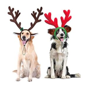 Rypet 2 diademas de cornamenta de reno de Navidad con