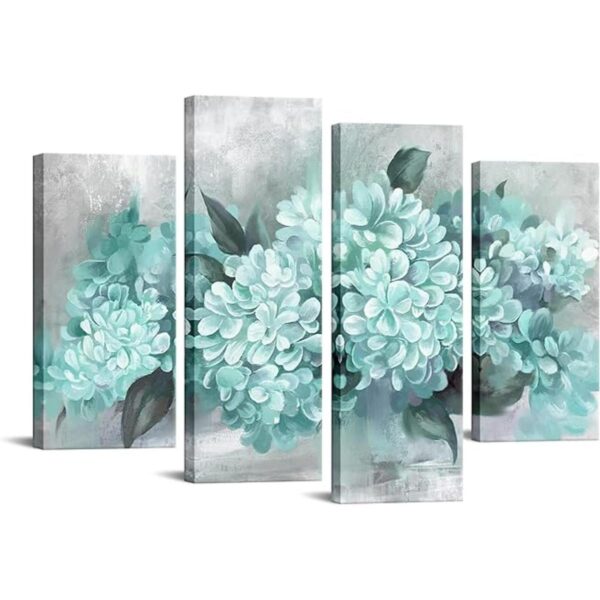 RyounoArt 4 piezas de arte de pared en lienzo de flores de_1