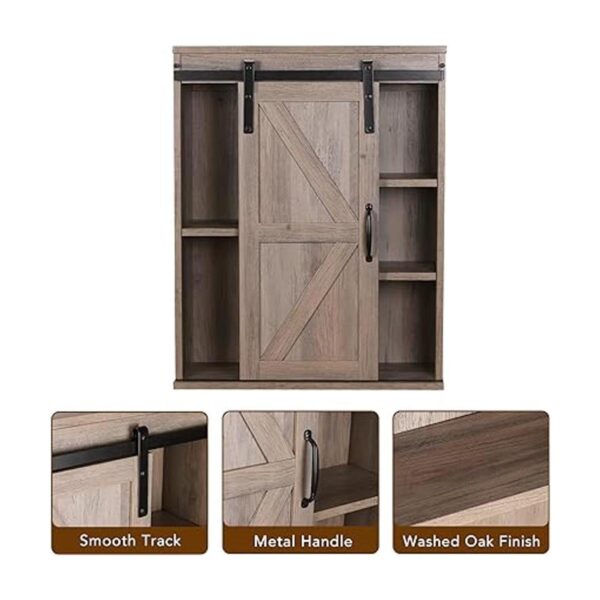 Rustown Gabinete de baño de madera de granja con puerta