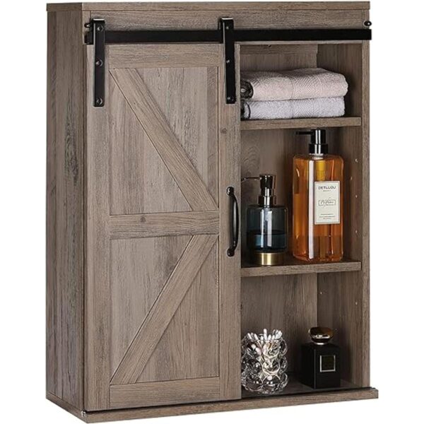 Rustown Gabinete de baño de madera de granja con puerta
