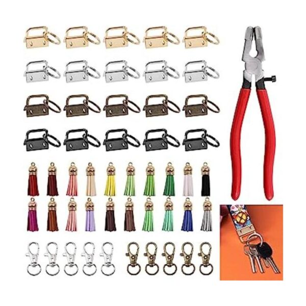 Rustark Kit de accesorios para llavero de 4 colores con